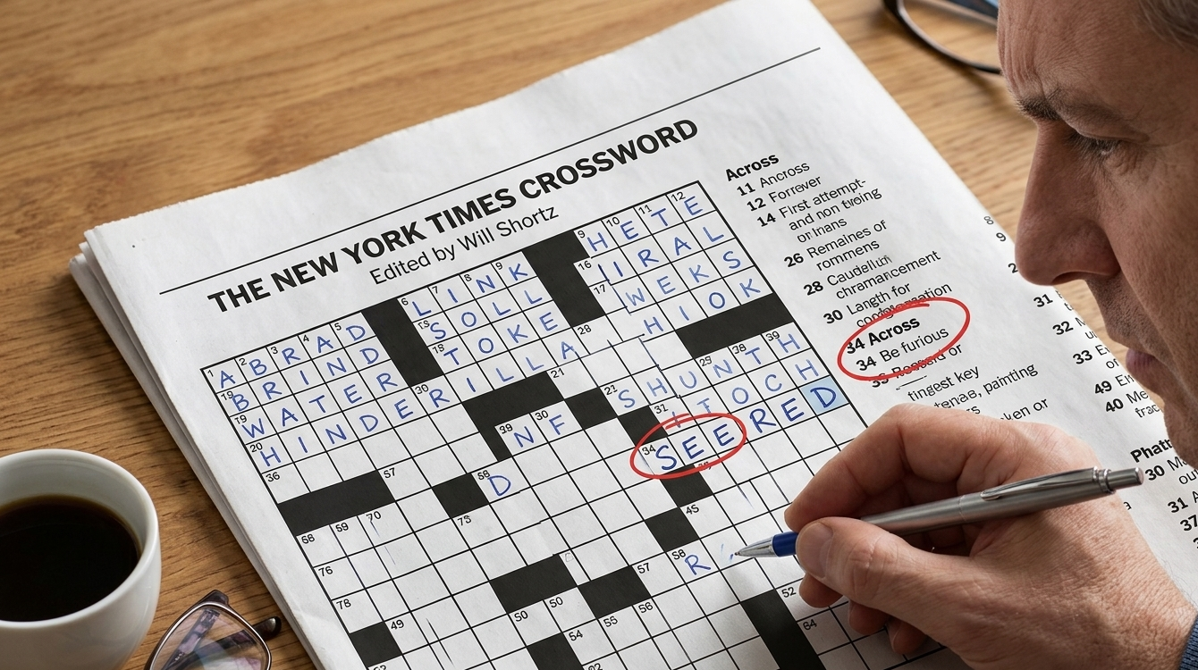 be furious nyt crossword
