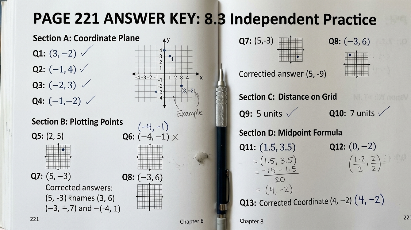 8.3 independent practice page 221 answer key