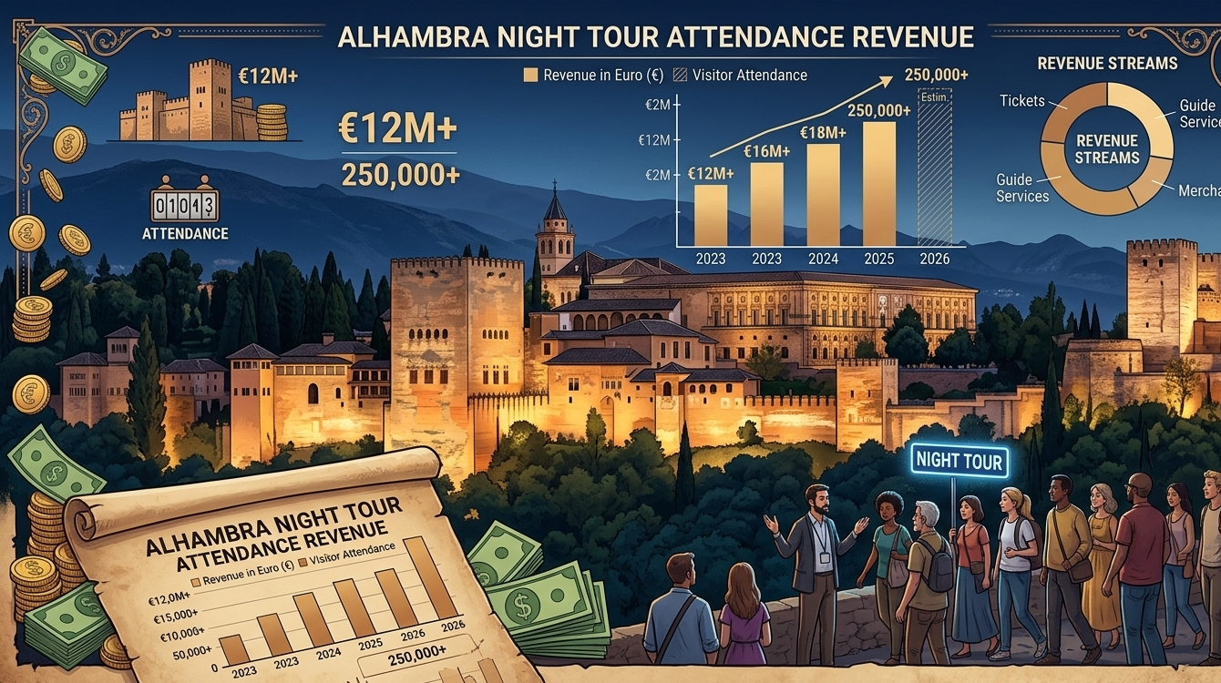 alhambra night tour attendance revenue